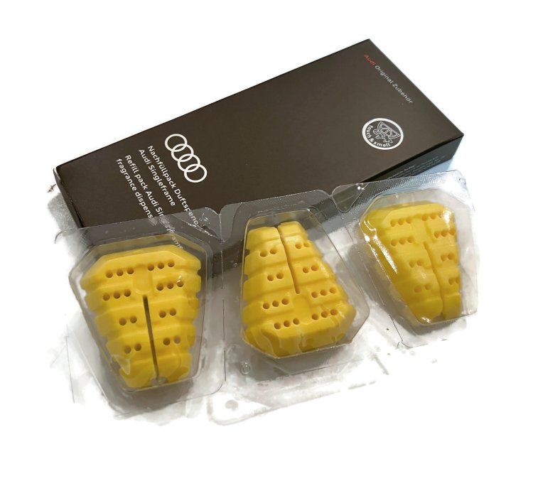 81A087009B Air freshener replacement cartridge AUDI Żółty set 3pc yellowa