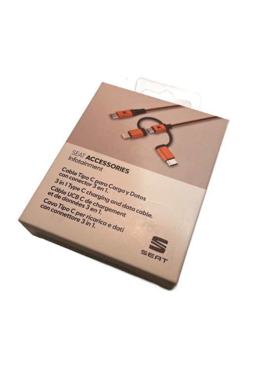 USB 3-in-1 cable for charging and data transfer SEAT | 000 051 444 AQ