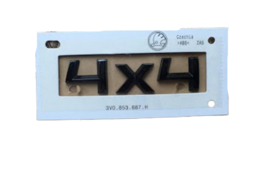 3V0853687H041 Emblemat znaczek napis 4x4 czarny na tylną klapę SKODA Karoq Kodiaq Superb