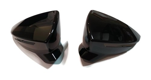 6F0072530 041 Set 2 black mirror cover cap  SEAT LEON III FL 2017-2020