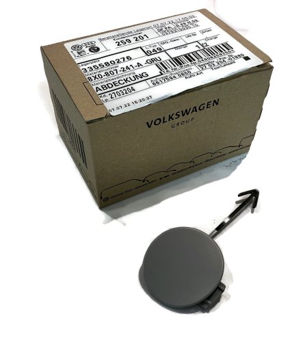 8X0 807 241 A GRU Front bumper cap tow hook eye mount Audi A1 S-line 2011-2014