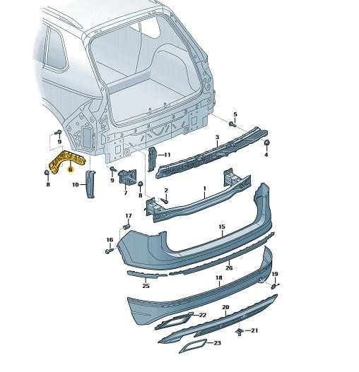 Rear Bumper Bracket Volkswagen Tiguan 2016 5NA807393 5NA807394 Rear Bumper Bracket Volkswagen Tiguan 2016 5NA807393 5NA807394